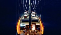 Yacht BLUE EYES -  Aft View at Night